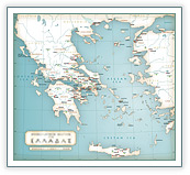 Mythological map of Greece